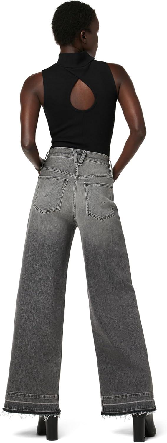image:imageHUDSON Jeans Womens James Ultra HIGH Rise Wideleg PetiteBlack Smoke