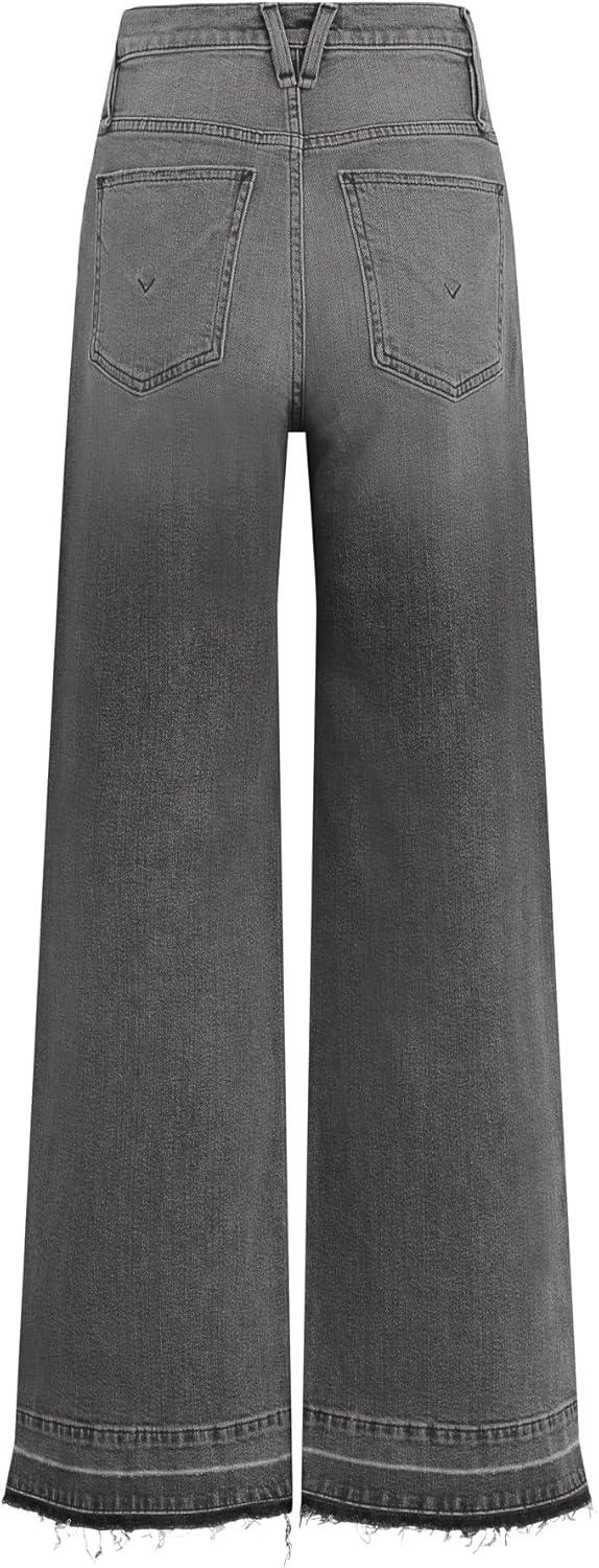 image:imageHUDSON Jeans Womens James Ultra HIGH Rise Wideleg PetiteBlack Smoke
