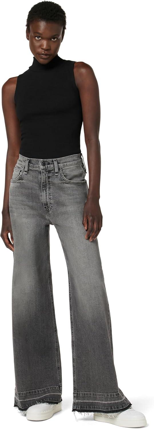 image:imageHUDSON Jeans Womens James Ultra HIGH Rise Wideleg PetiteBlack Smoke