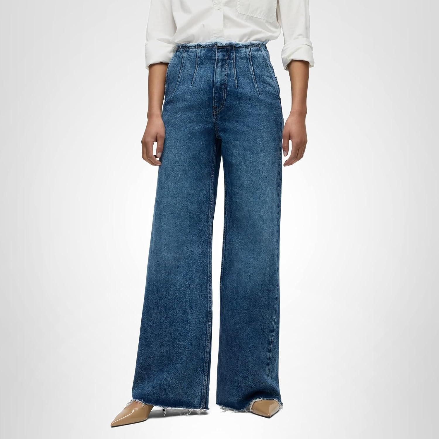 image:imageHUDSON Jeans Womens James Ultra HIGH Rise Wideleg PetiteMallorca