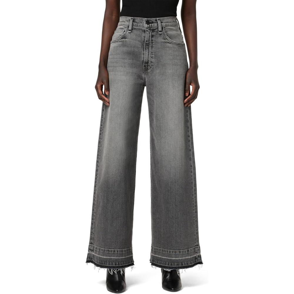 image:imageHUDSON Jeans Womens James Ultra HIGH Rise Wideleg PetiteBlack Smoke