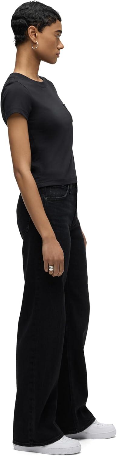 image:imageHudson Womens Rosie HighRise Wide Leg JeanFabulous Black