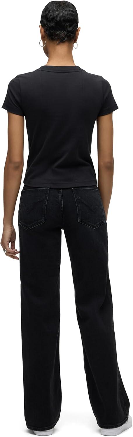 image:imageHudson Womens Rosie HighRise Wide Leg JeanFabulous Black