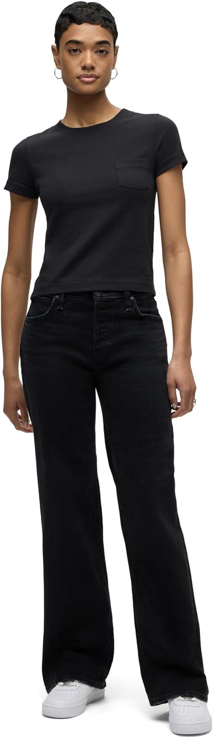 image:imageHudson Womens Rosie HighRise Wide Leg JeanFabulous Black