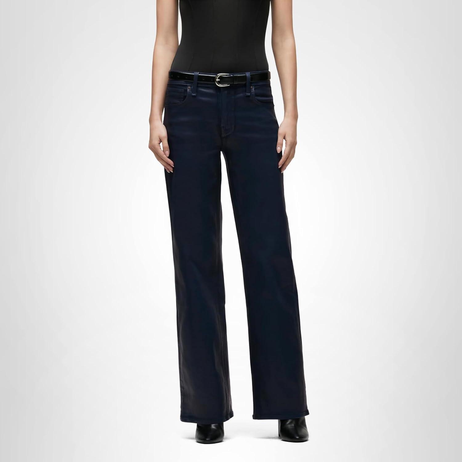 image:imageHudson Womens Rosie HighRise Wide Leg JeanMood Indigo Coated