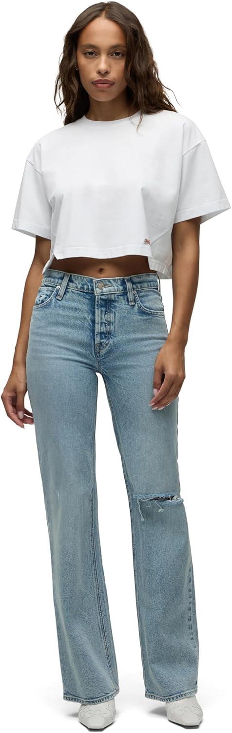 image:imageHudson Womens Rosie HighRise Wide Leg JeanRider Destructed