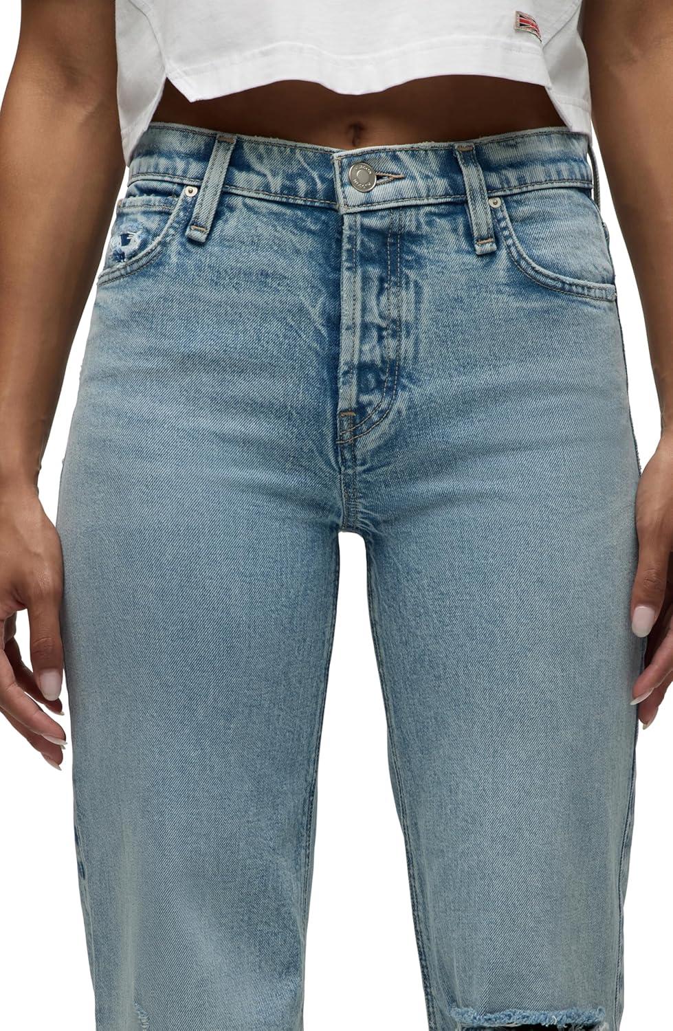 image:imageHudson Womens Rosie HighRise Wide Leg JeanRider Destructed