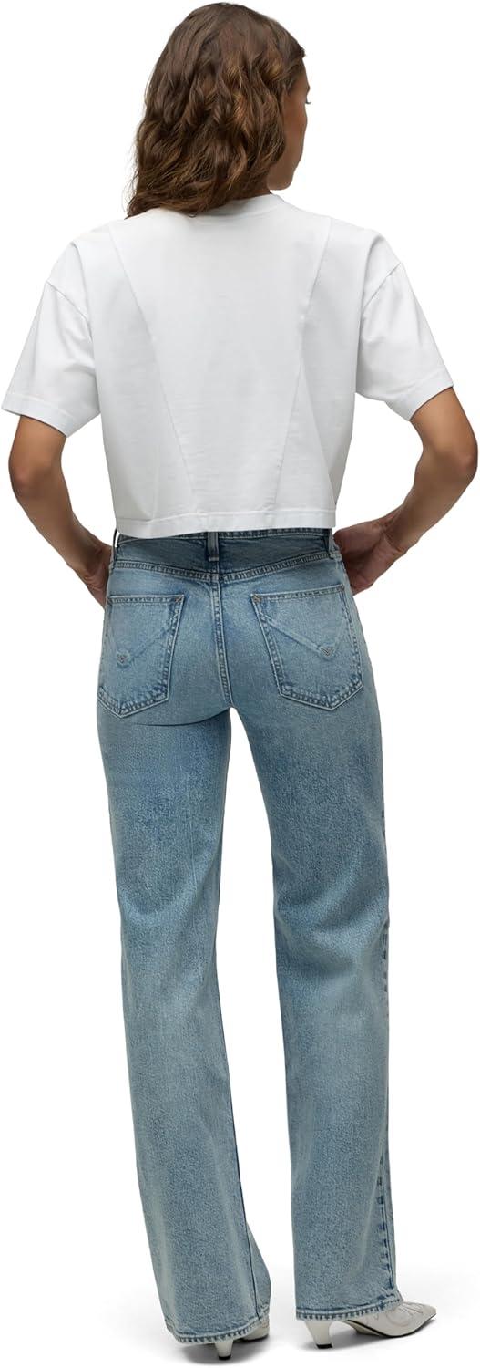 image:imageHudson Womens Rosie HighRise Wide Leg JeanRider Destructed