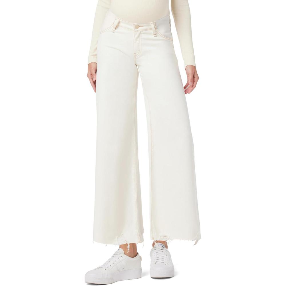 image:imageHudson Womens James Maternity Wide Leg Crop JeanEcru Dest Hem
