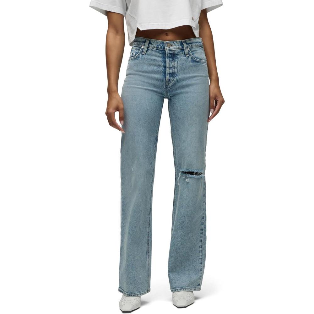 image:imageHudson Womens Rosie HighRise Wide Leg JeanRider Destructed