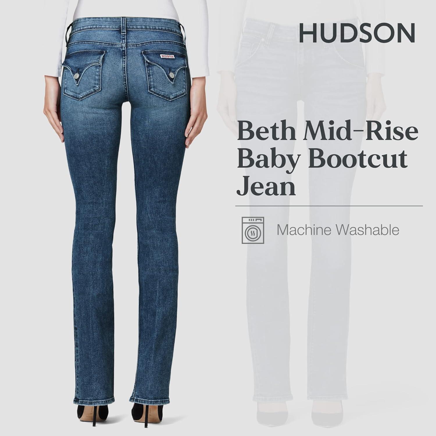image:imageHudson Jeans Womens Beth Mid Rise Petite Baby Bootcut Jean with Back Flap PocketsMemory Lane