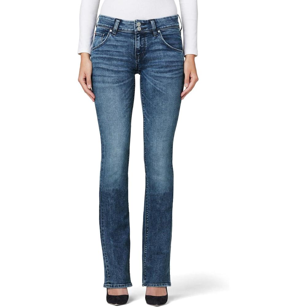 image:imageHudson Jeans Womens Beth Mid Rise Petite Baby Bootcut Jean with Back Flap PocketsMemory Lane
