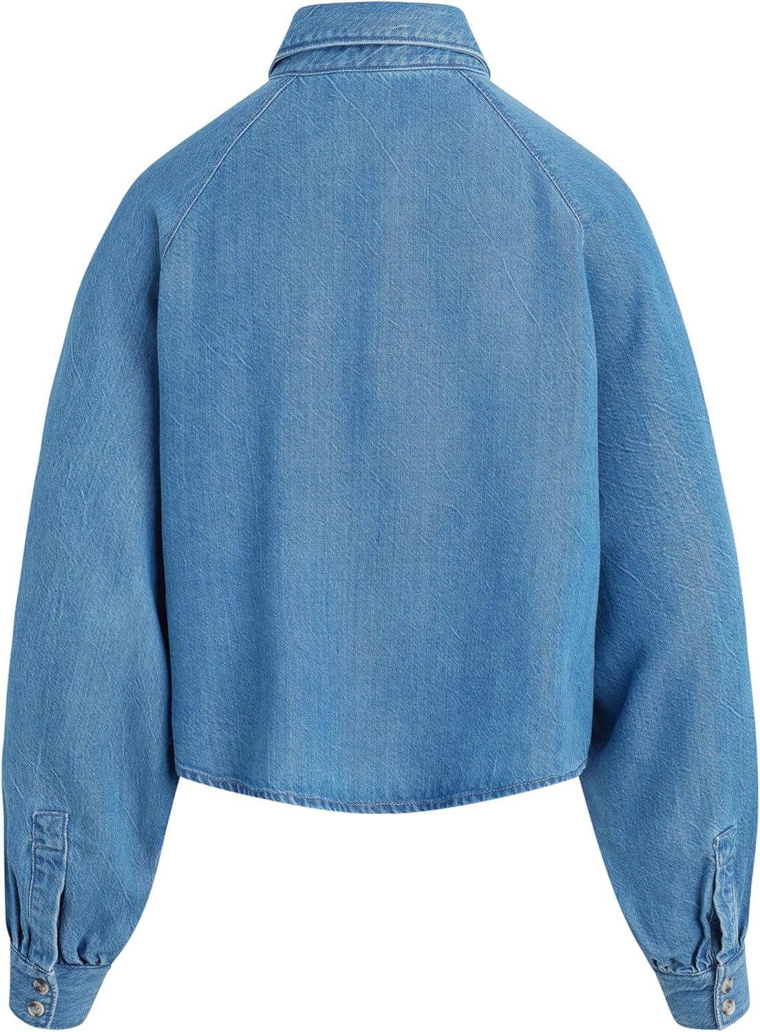 image:imageHUDSON Womens Raglan Balloon Sleeve Button Down ShirtCarnival
