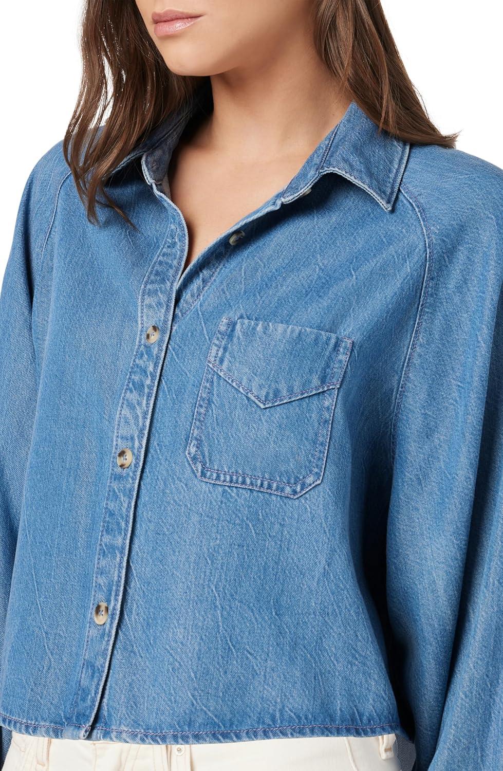 image:imageHUDSON Womens Raglan Balloon Sleeve Button Down ShirtCarnival