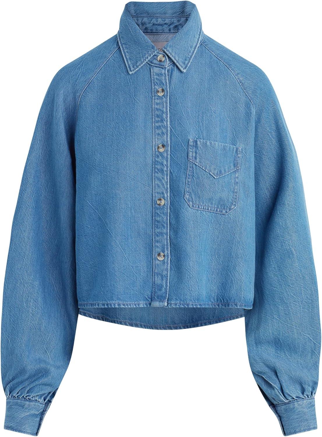 image:imageHUDSON Womens Raglan Balloon Sleeve Button Down ShirtCarnival