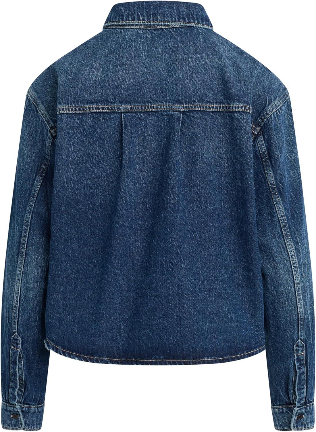 image:imageHudson Womens Boxy Long Sleeve Button Down Shirt with PocketsRain on Me