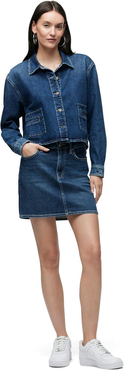 image:imageHudson Womens Boxy Long Sleeve Button Down Shirt with PocketsRain on Me