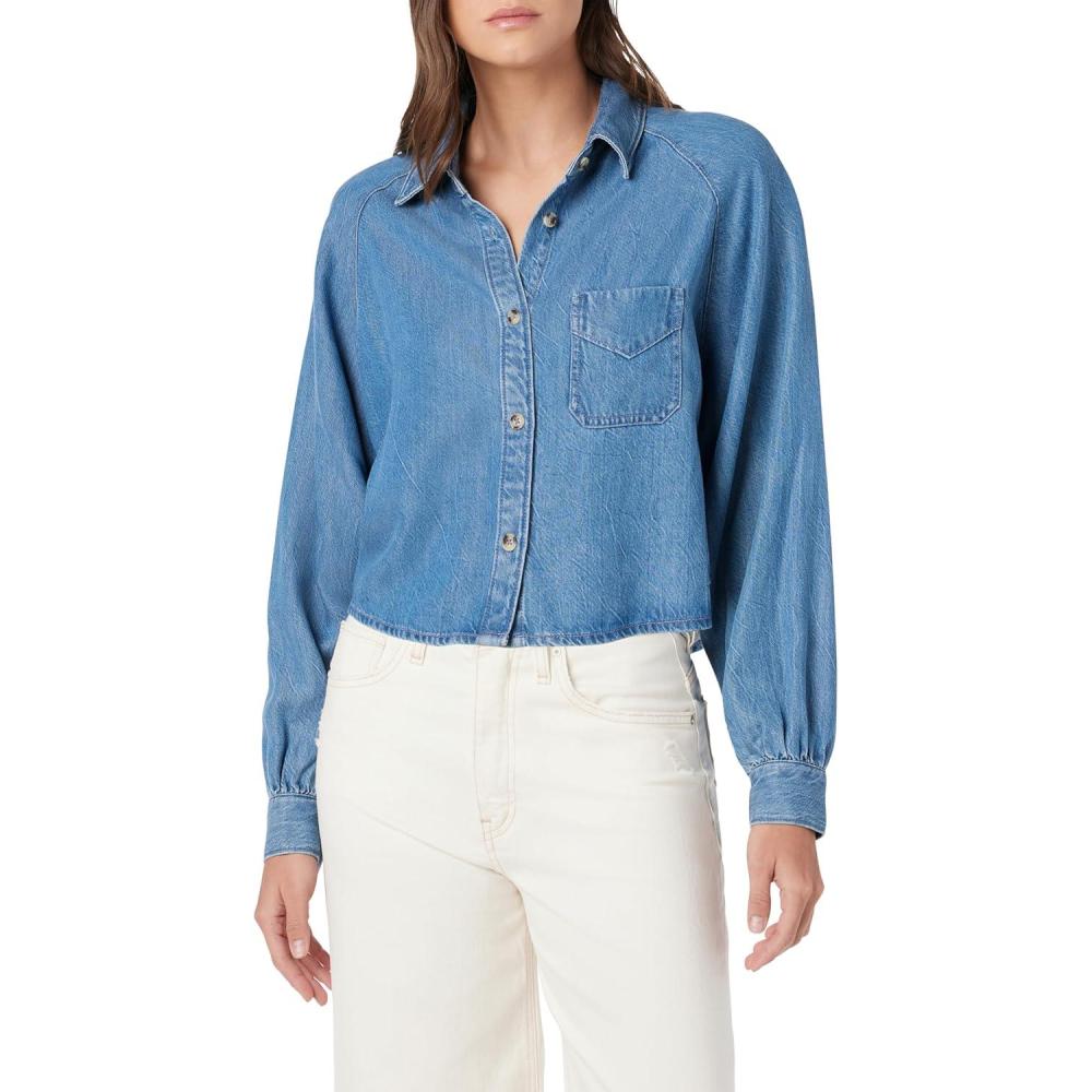 image:imageHUDSON Womens Raglan Balloon Sleeve Button Down ShirtCarnival