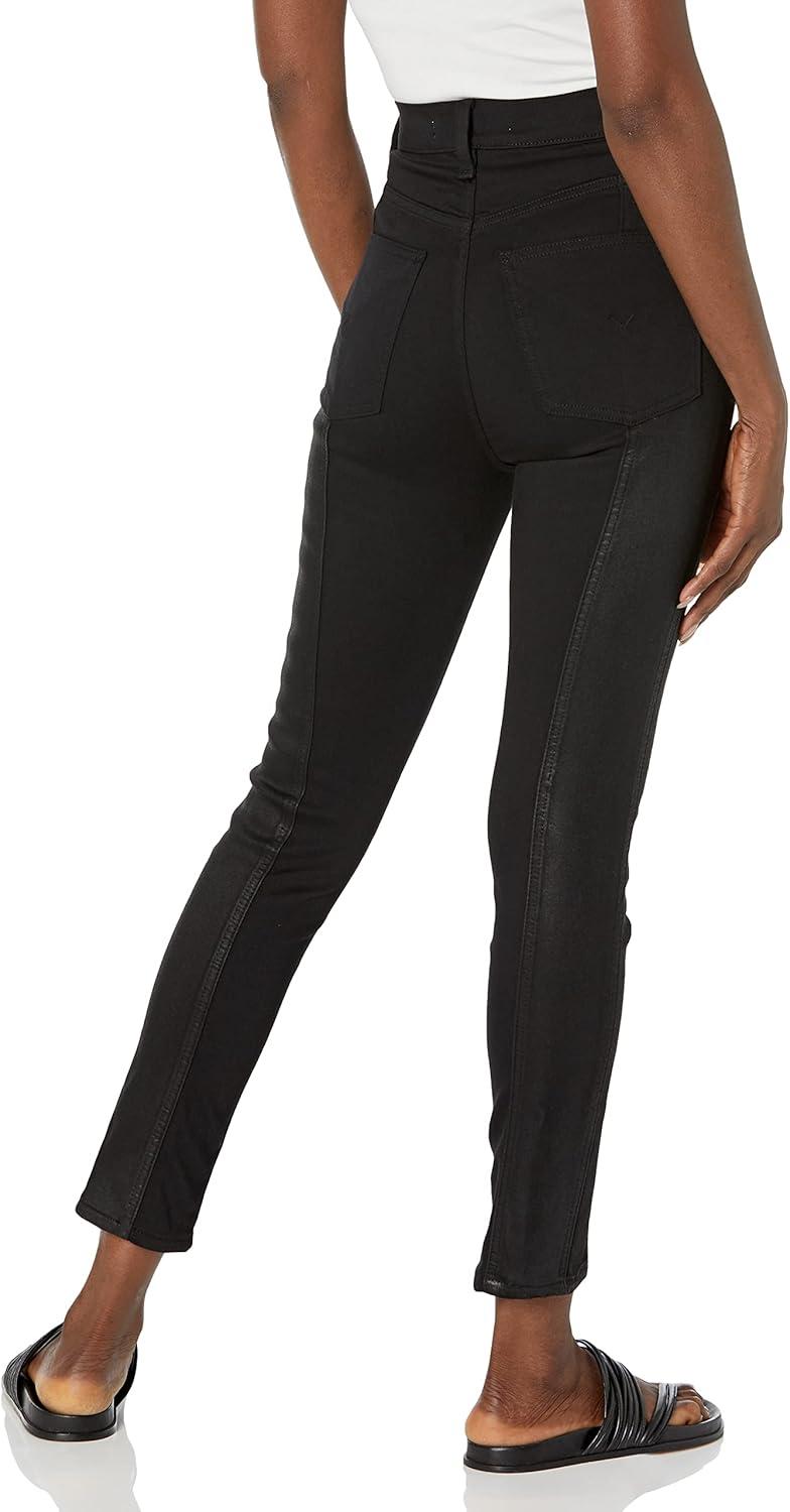 image:imageHUDSON Womens Centerfold Extreme HighRise Super Skinny Ankle JeanBlack Coated Denim