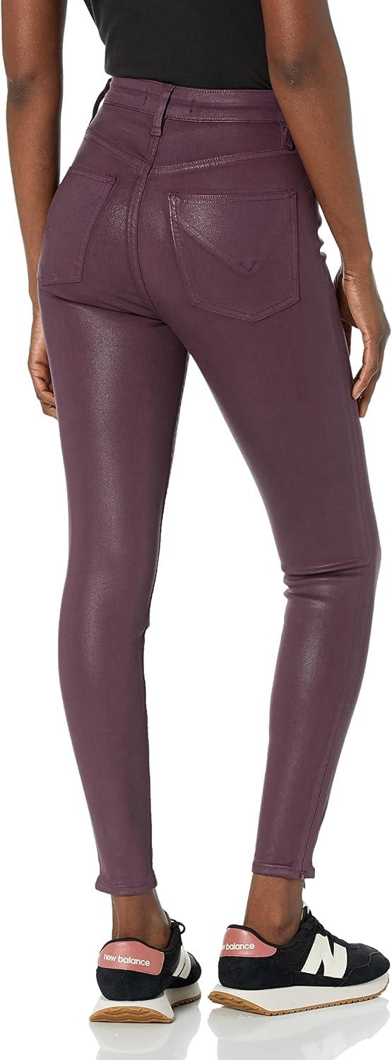 image:imageHUDSON Womens Centerfold Extreme HighRise Super Skinny Ankle JeanCoated Grape Wine