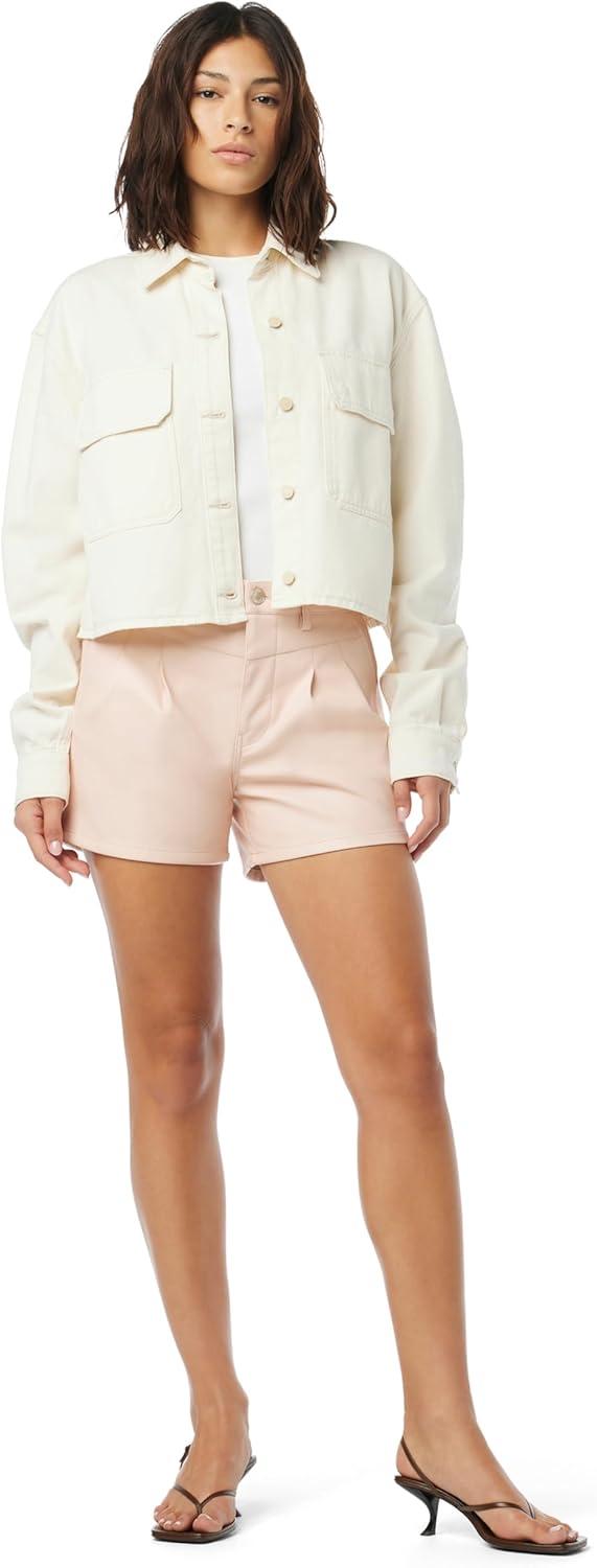 image:imageHUDSON Womens Mid Rise Pleated ShortCameo Rose