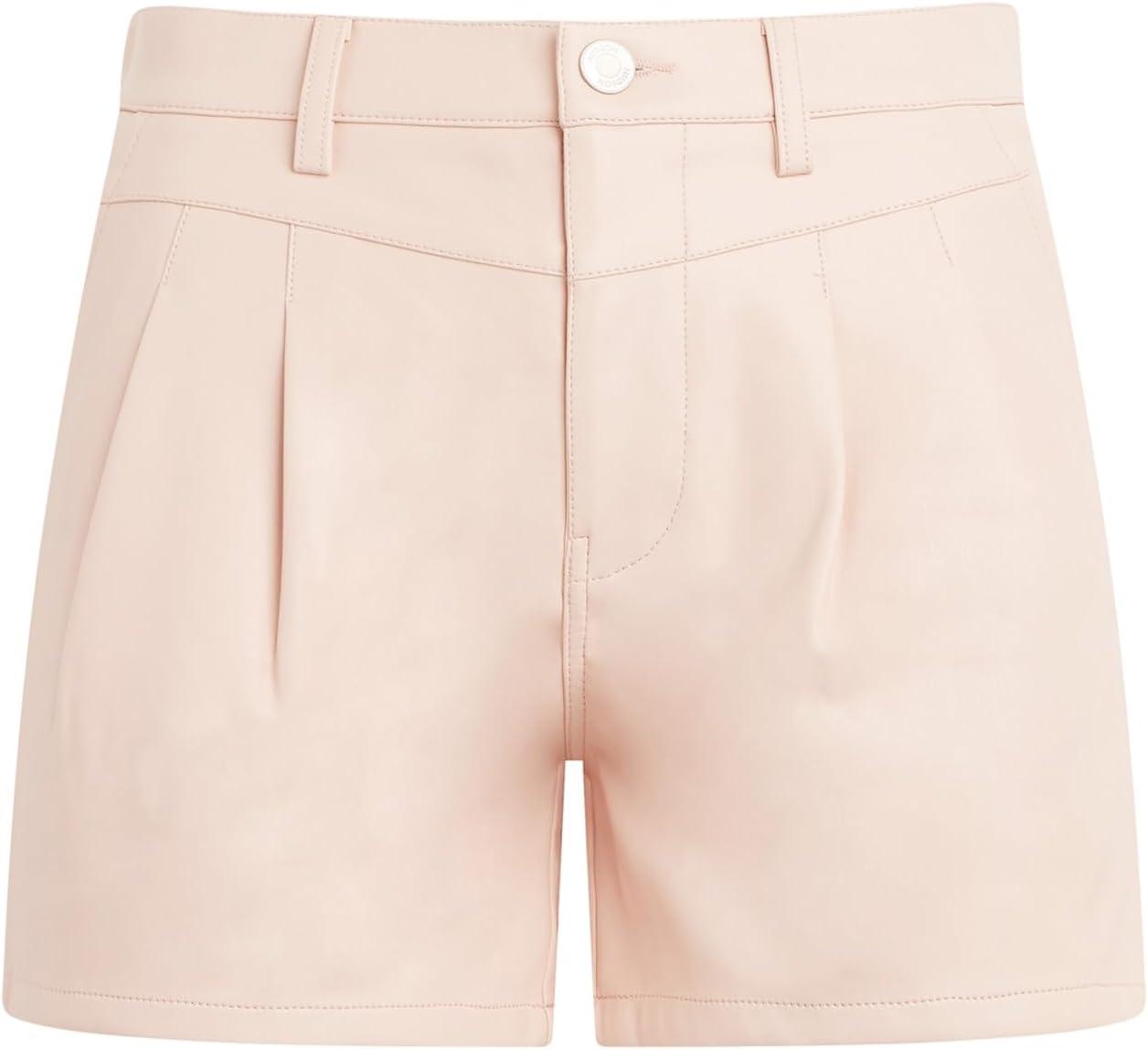 image:imageHUDSON Womens Mid Rise Pleated ShortCameo Rose