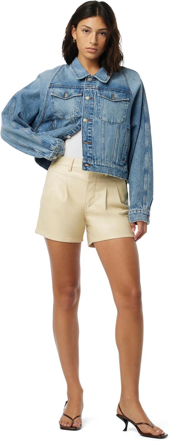 image:imageHUDSON Womens Mid Rise Pleated ShortMoth