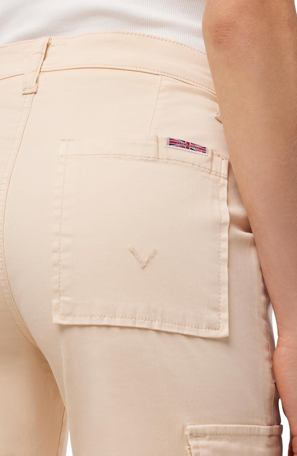 image:imageHUDSON Womens Rosalie High Rise Wide Leg Cargo Ankle PantBleached Sand