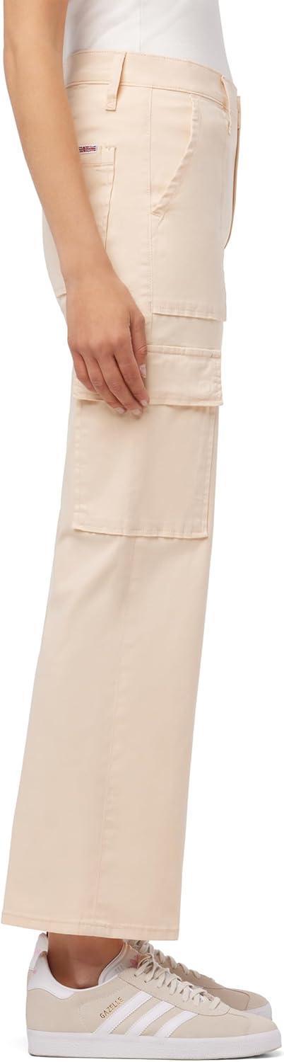 image:imageHUDSON Womens Rosalie High Rise Wide Leg Cargo Ankle PantBleached Sand