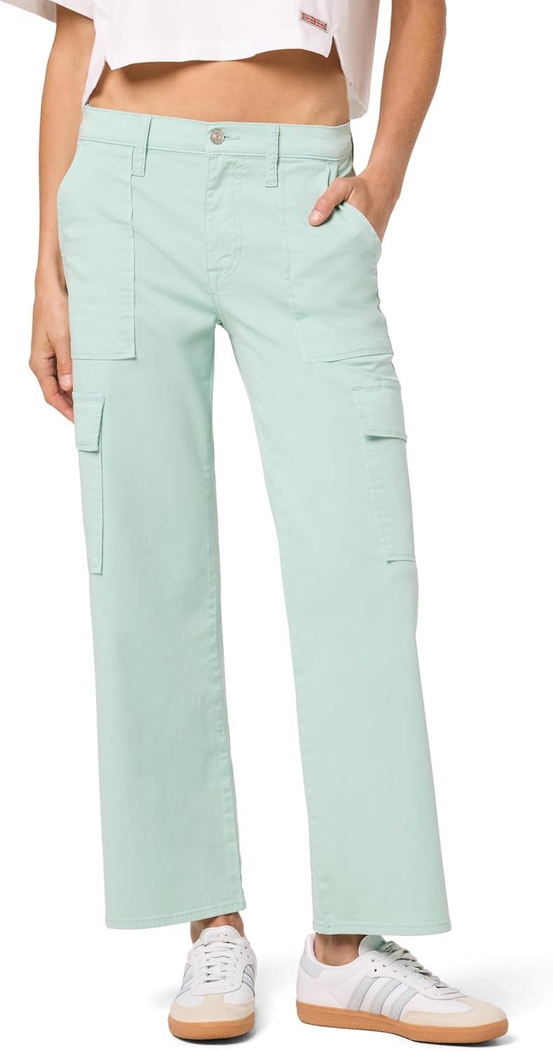 image:imageHUDSON Womens Rosalie High Rise Wide Leg Cargo Ankle PantLight Grey