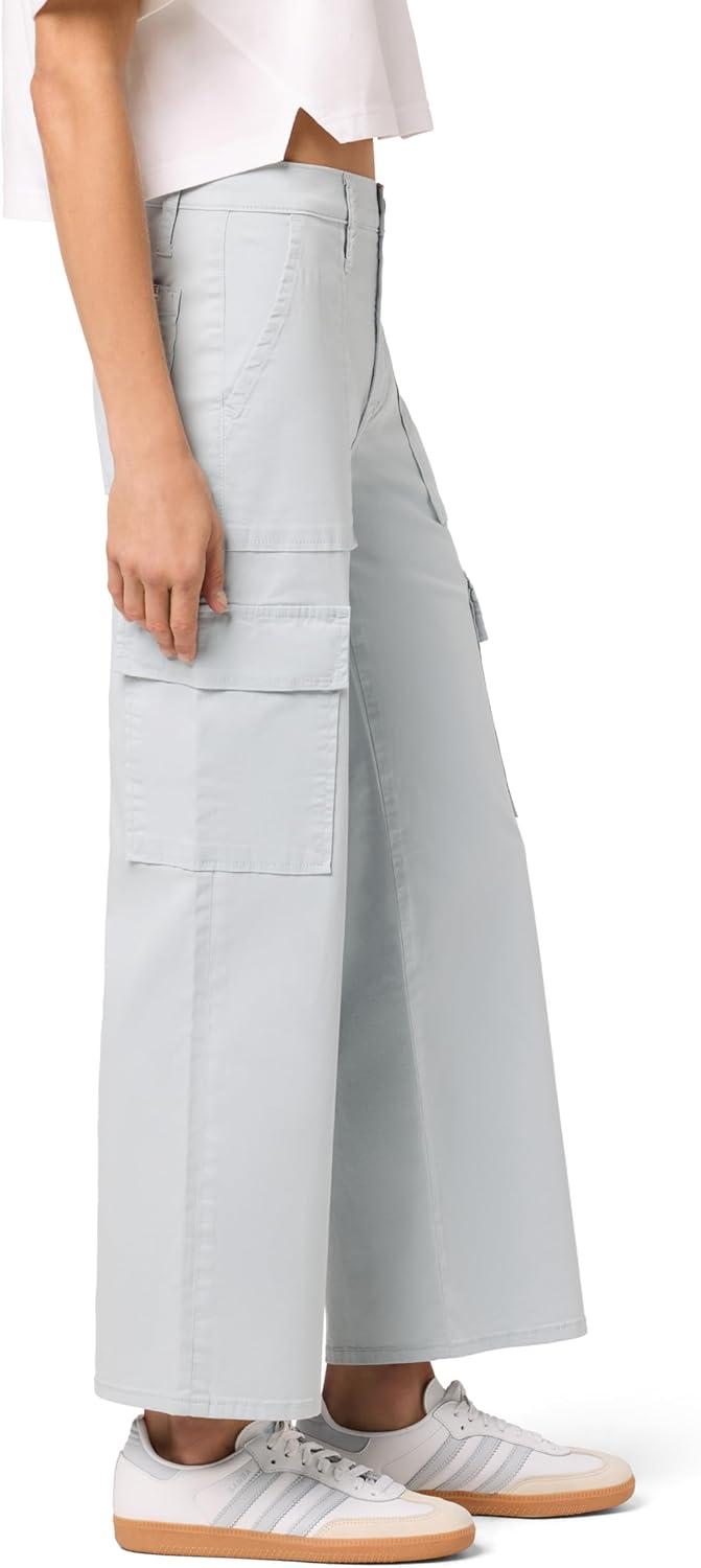 image:imageHUDSON Womens Rosalie High Rise Wide Leg Cargo Ankle PantLight Grey