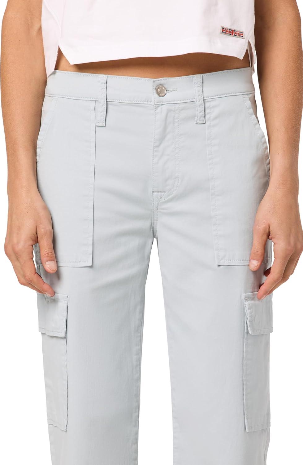 image:imageHUDSON Womens Rosalie High Rise Wide Leg Cargo Ankle PantLight Grey