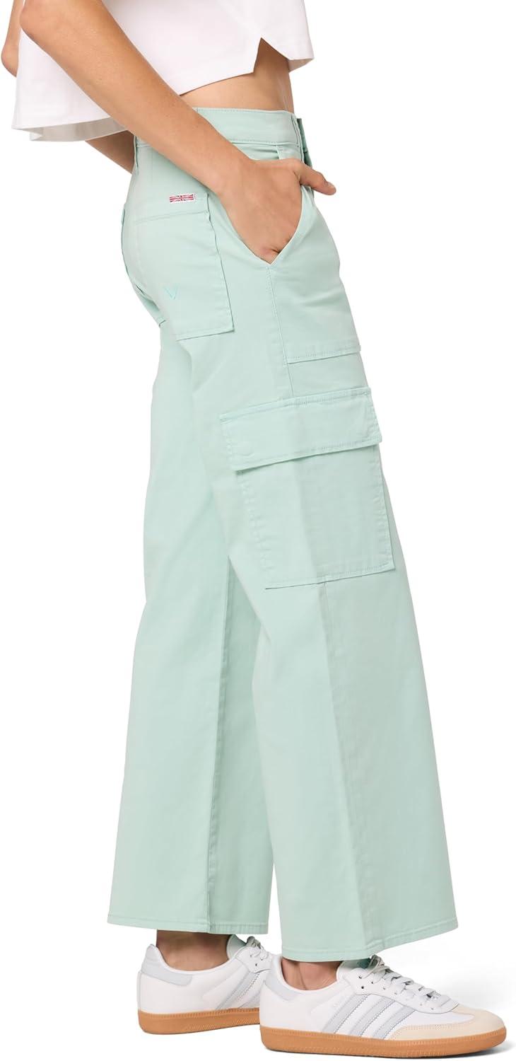 image:imageHUDSON Womens Rosalie High Rise Wide Leg Cargo Ankle PantLight Grey