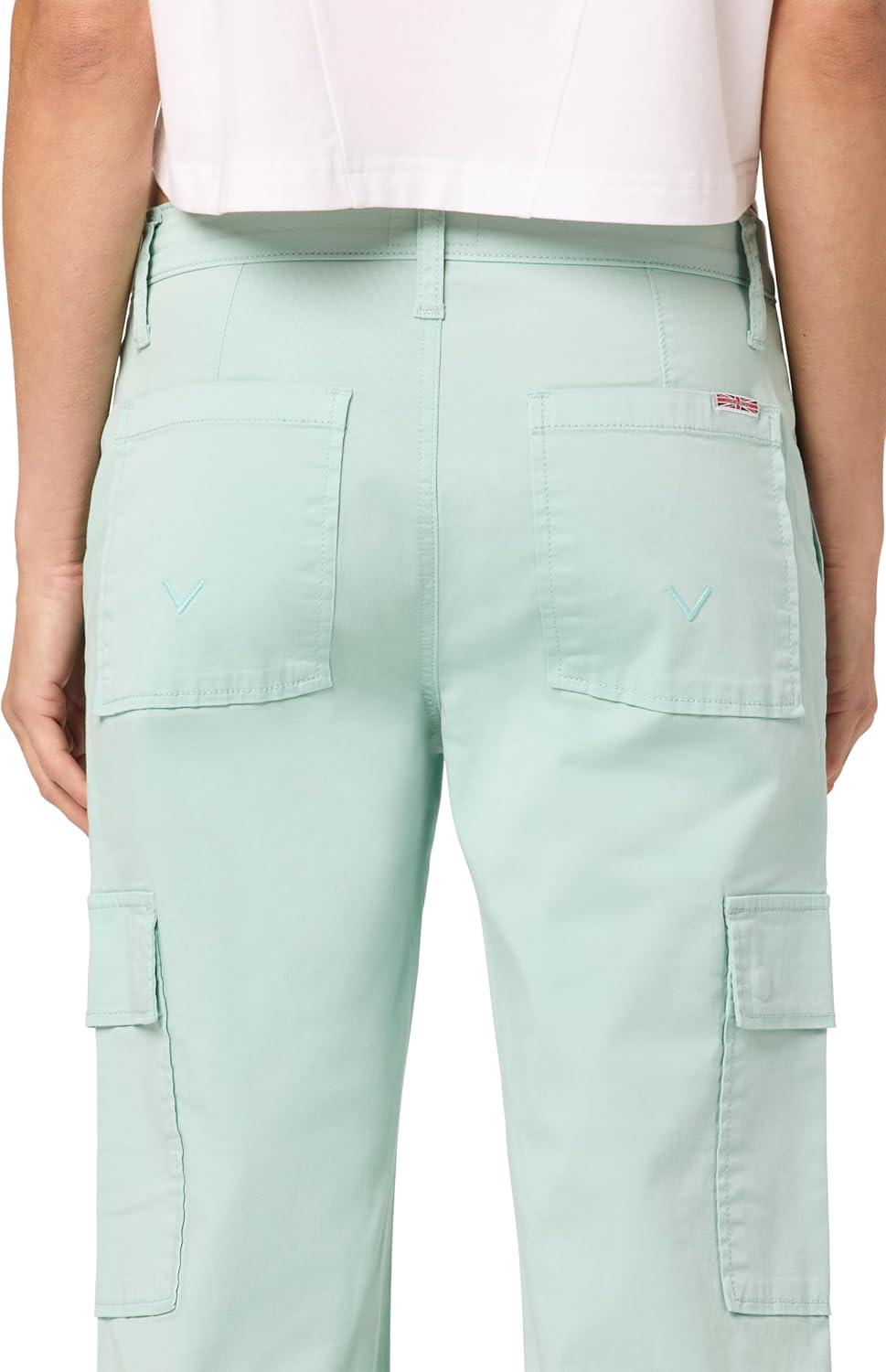 image:imageHUDSON Womens Rosalie High Rise Wide Leg Cargo Ankle PantLight Grey