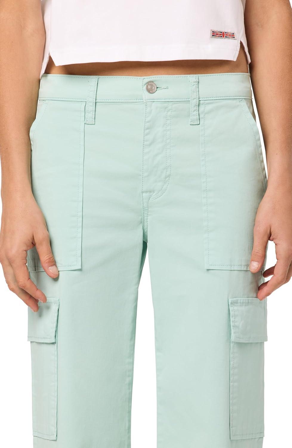 image:imageHUDSON Womens Rosalie High Rise Wide Leg Cargo Ankle PantLight Sage