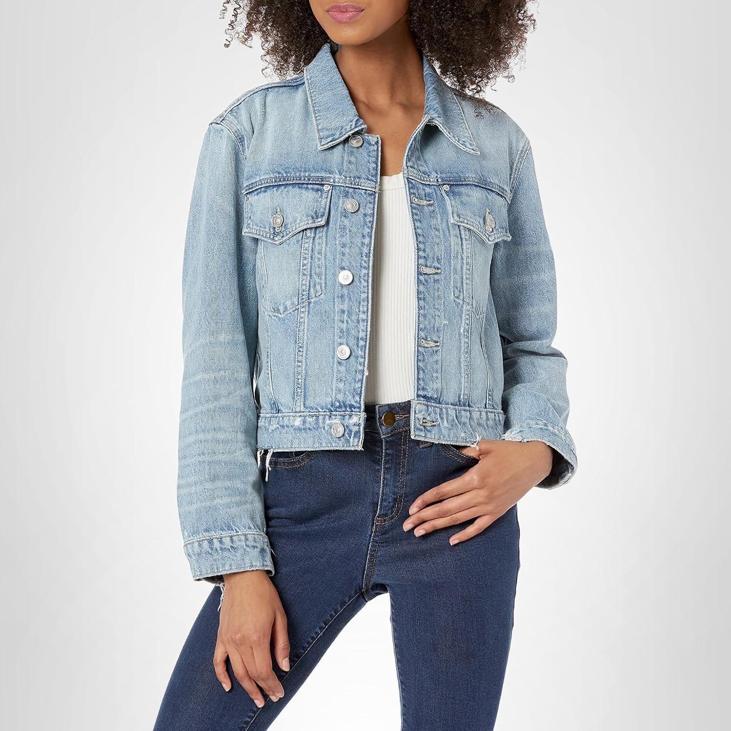 image:imageHUDSON womens Cropped Trucker JacketIcey Vintage