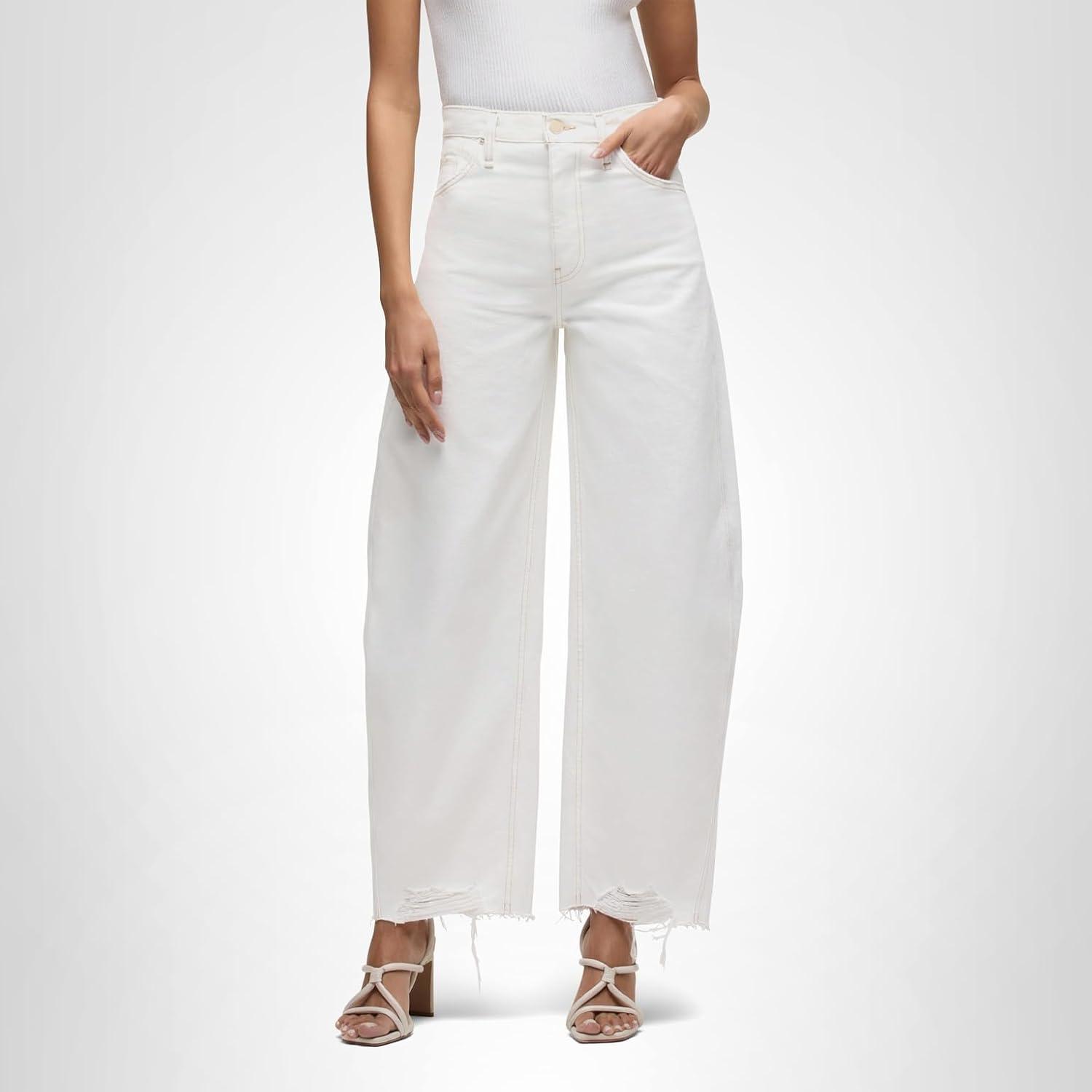 image:imageHudson Womens Bailey Relaxed Barrel JeanWhite