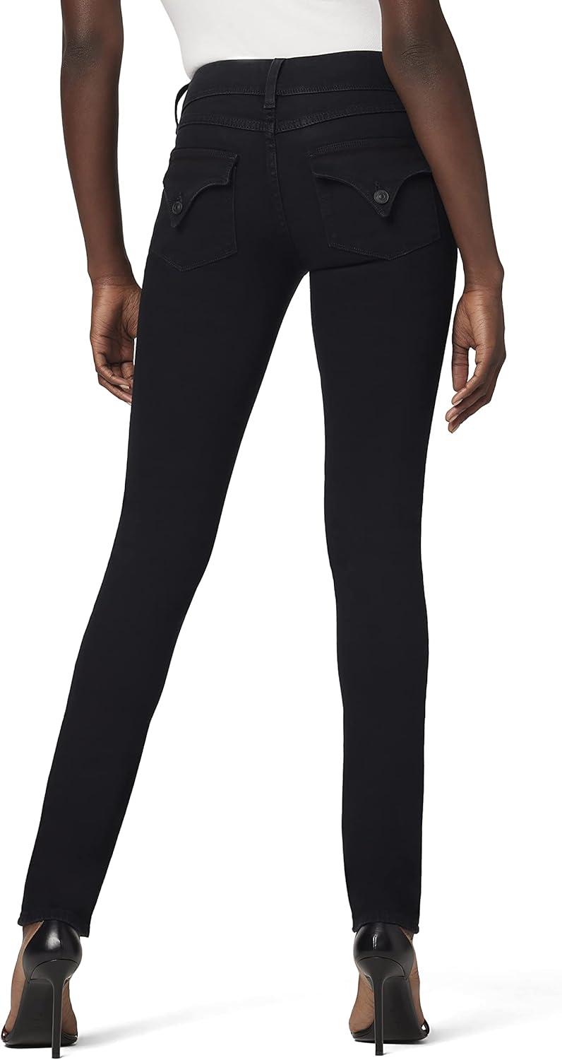 image:imageHudson Womens Collin Mid Rise Skinny Jean with Back Flap PocketsBlack