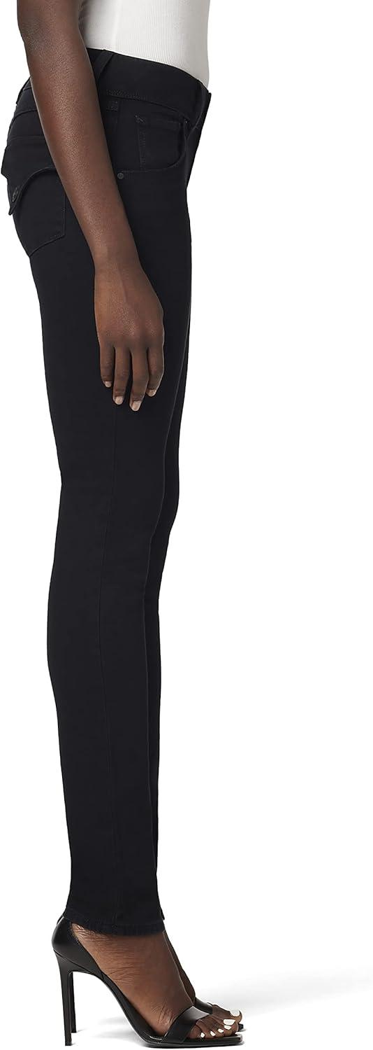 image:imageHudson Womens Collin Mid Rise Skinny Jean with Back Flap PocketsBlack