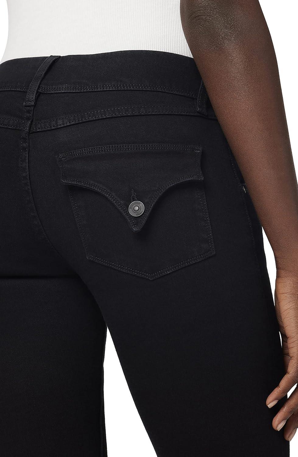 image:imageHudson Womens Collin Mid Rise Skinny Jean with Back Flap PocketsBlack