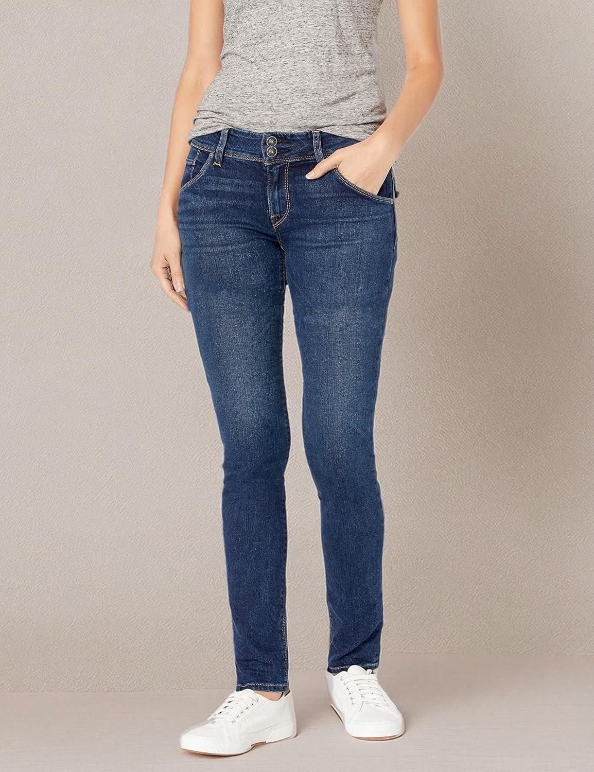 image:imageHudson Womens Collin Mid Rise Skinny Jean with Back Flap PocketsObscurity 34 Inseam
