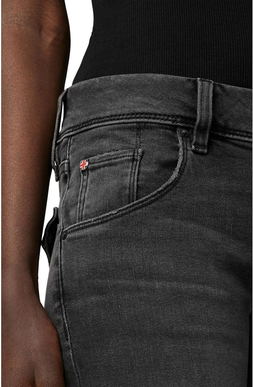 image:imageHudson Womens Collin Mid Rise Skinny Jean with Back Flap PocketsSolid Black