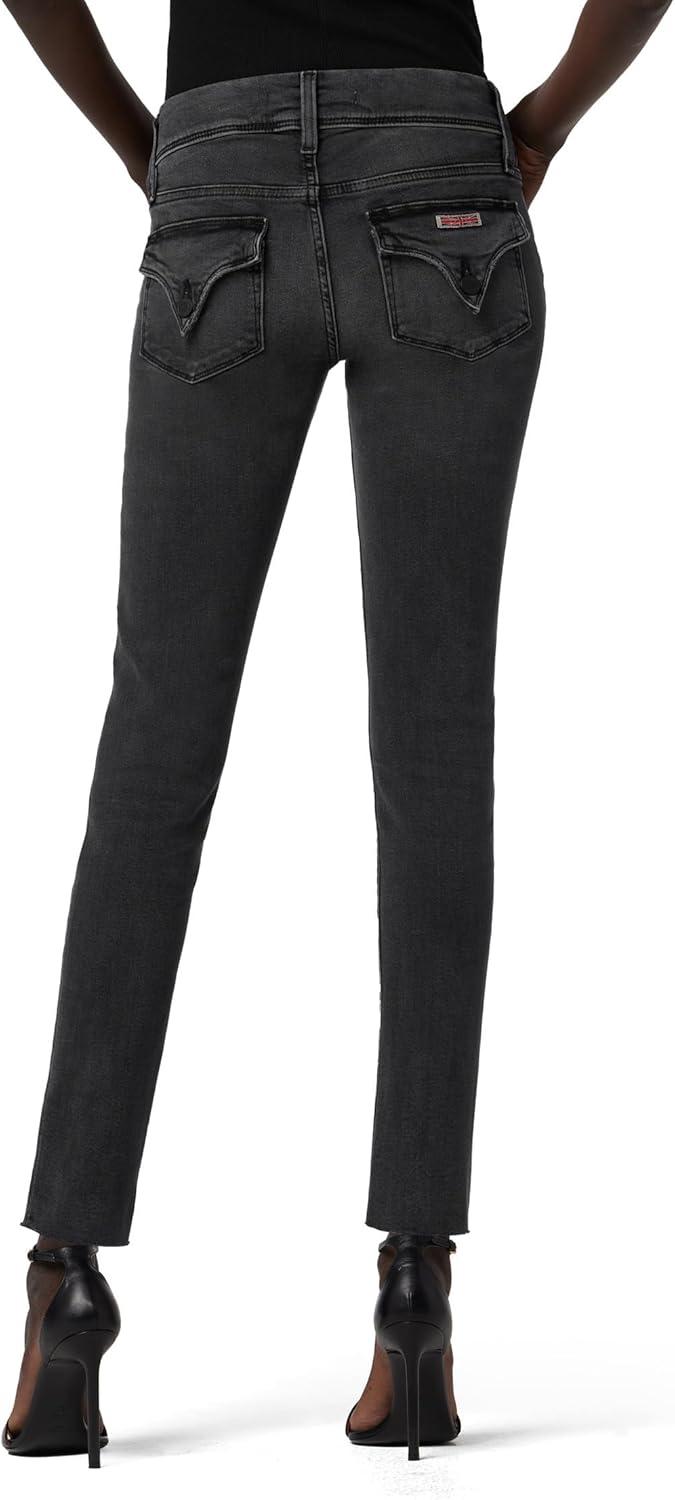 image:imageHudson Womens Collin Mid Rise Skinny Jean with Back Flap PocketsSolid Black