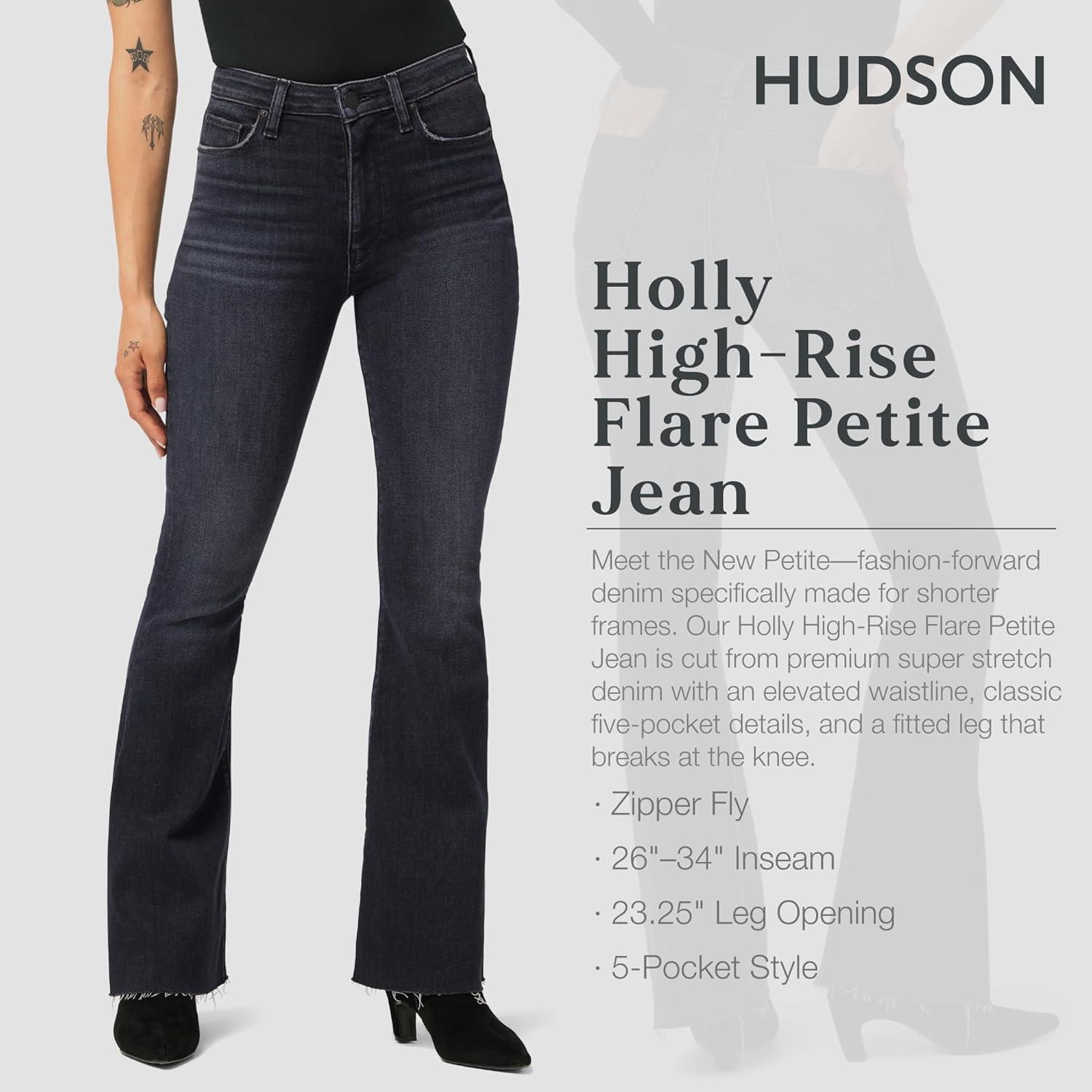 image:imageHudson Womens Holly HighRise Petite Flare JeanMysterious