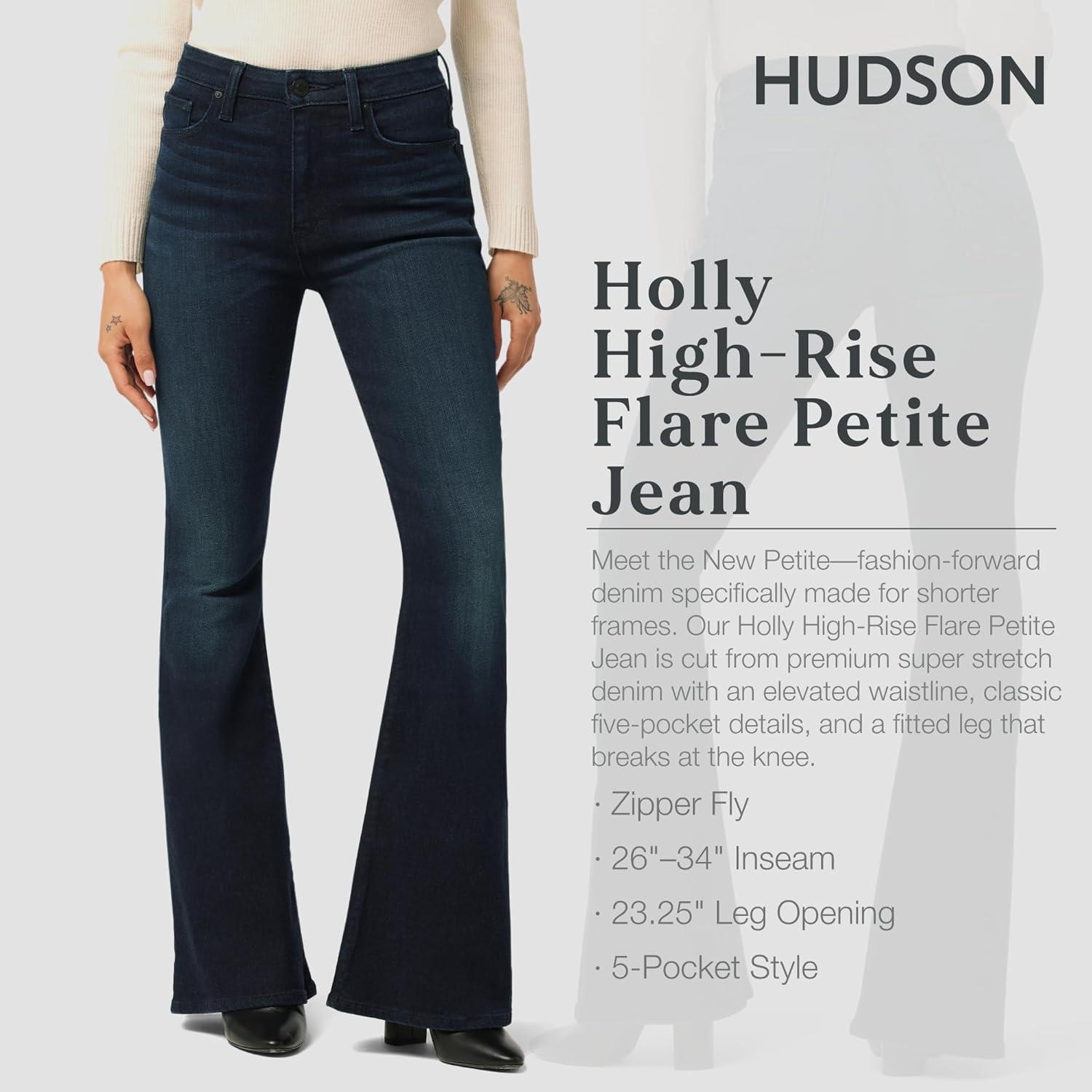 image:imageHudson Womens Holly HighRise Petite Flare JeanTourmaline