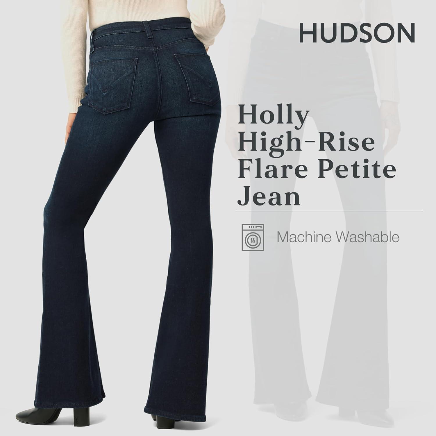 image:imageHudson Womens Holly HighRise Petite Flare JeanTourmaline