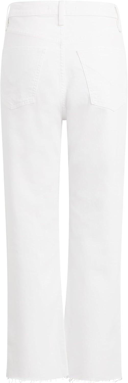 image:imageHudson Womens Jade High Rise Straight Loose Fit Crop JeanTorn White