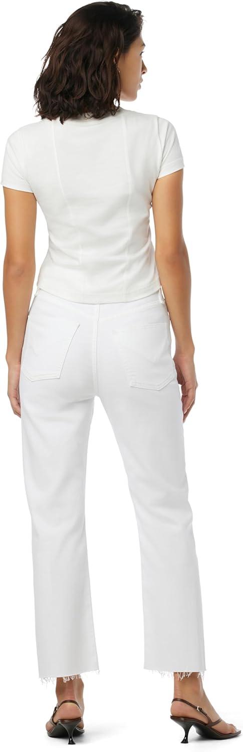 image:imageHudson Womens Jade High Rise Straight Loose Fit Crop JeanTorn White