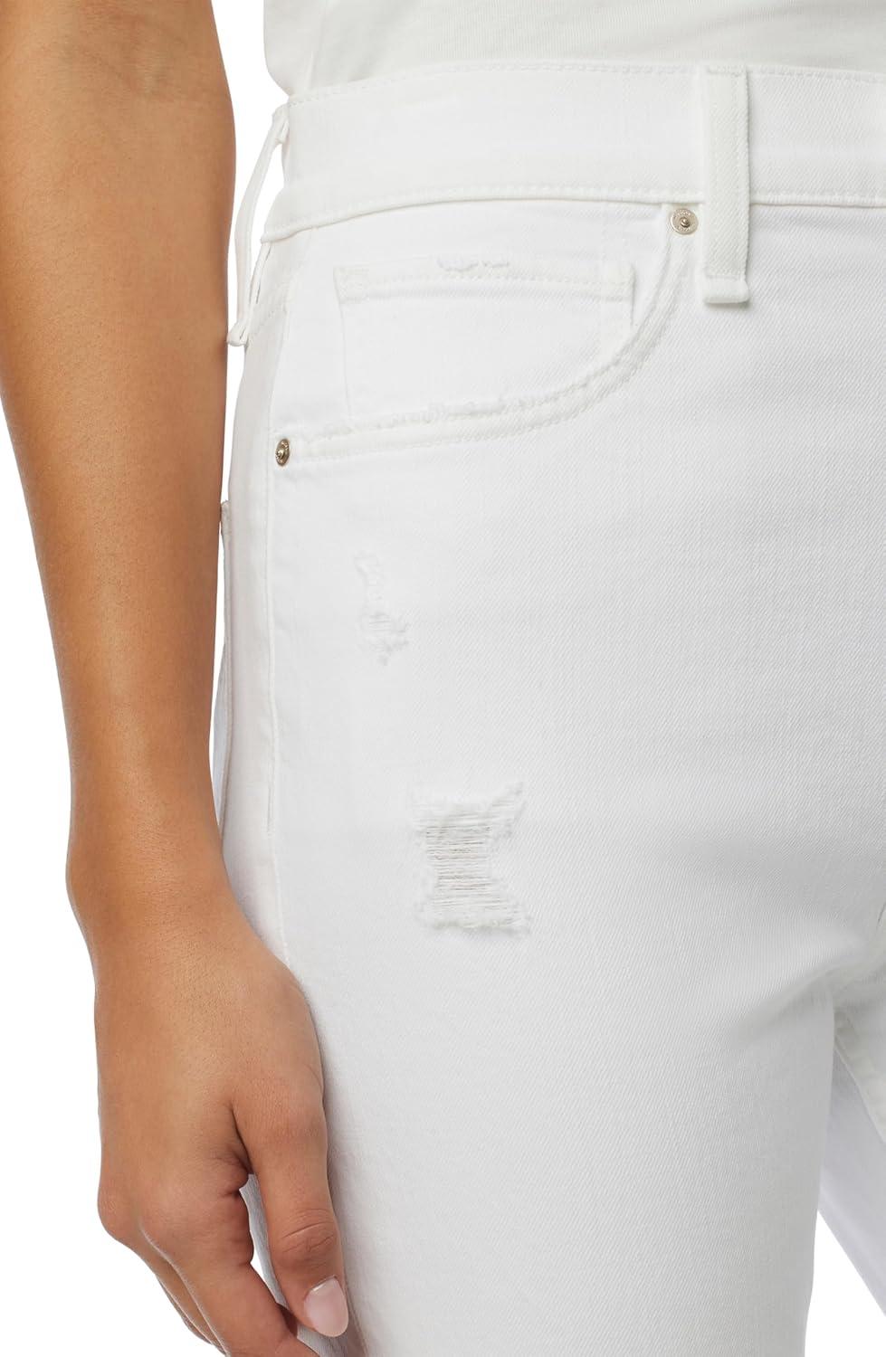 image:imageHudson Womens Jade High Rise Straight Loose Fit Crop JeanTorn White