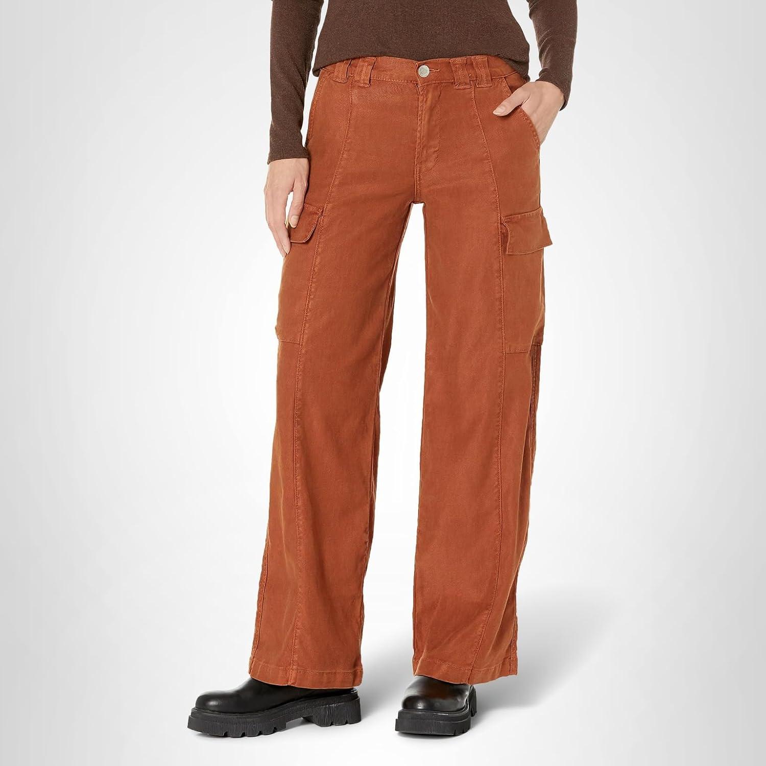 image:imageHudson Womens MidRise Utility Wide Leg CargoCaramel Cafe